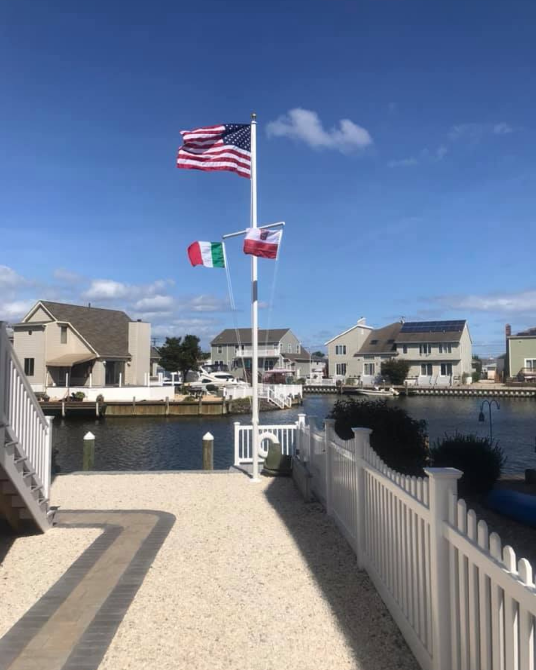 Zeus Flagpole Poseidon Series on a coastal property