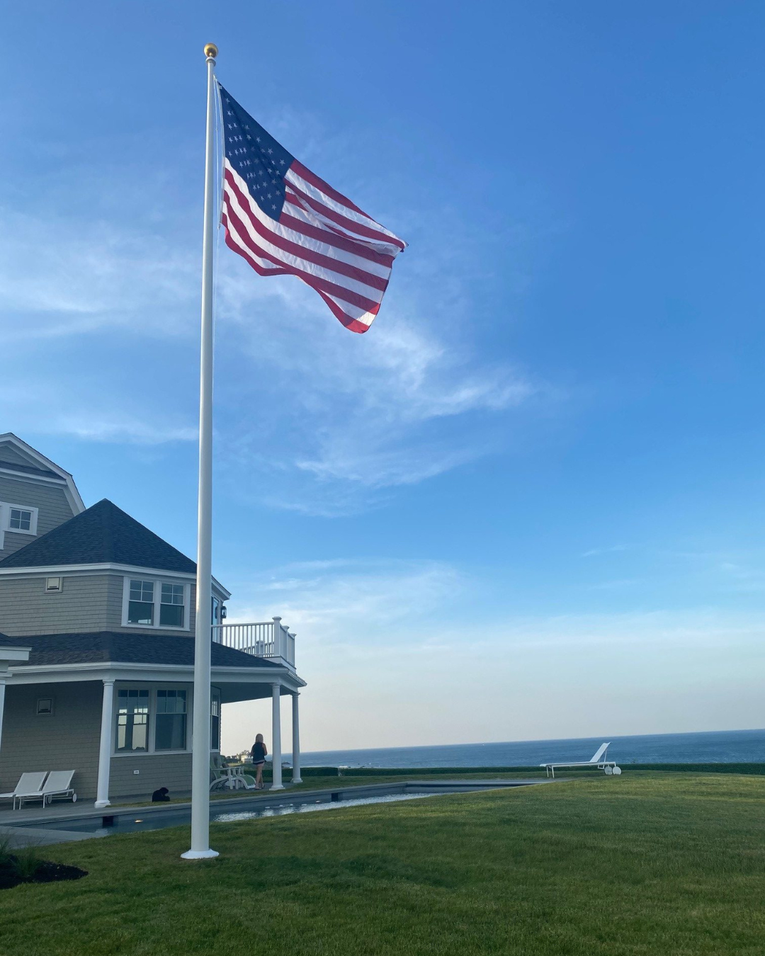 Zeus Flagpoles Apollo Series on a coastal property